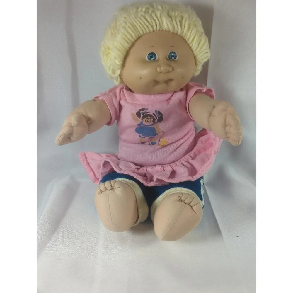 1984 Cabbage Patch Kids Short Blonde Hair Blue Eyes  Missing Pacifier